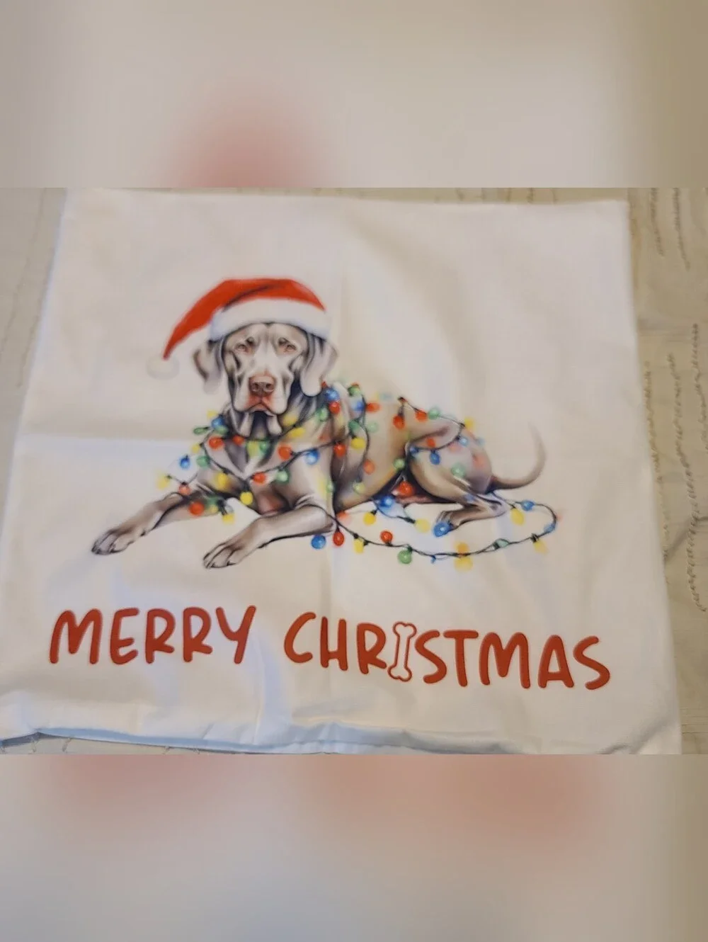 New Christmas Weimaramer Dog Decorative Pillow Cover